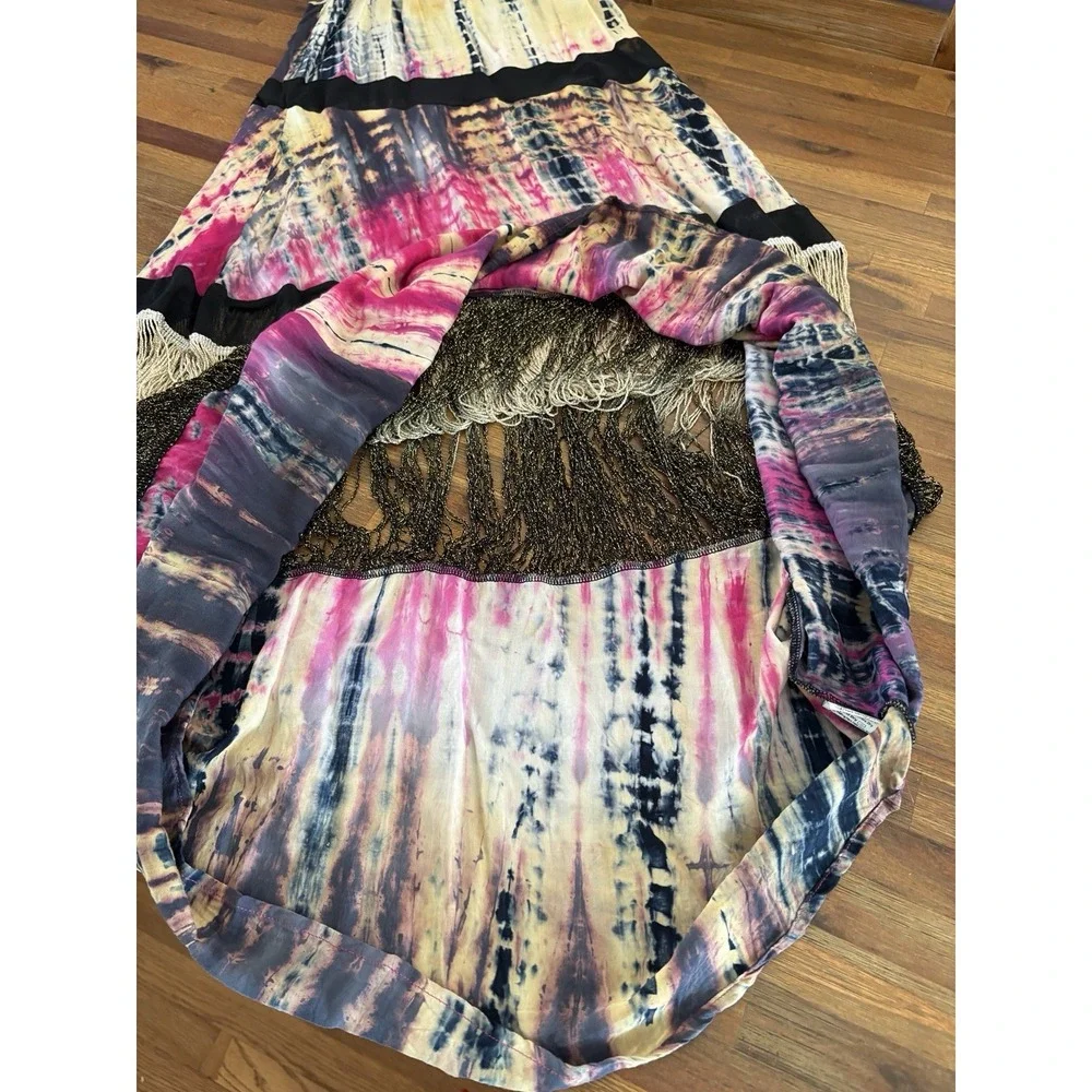 Peppe‎ Peluso Dress Size Medium Tank Sheer Boho Whimsical Tie Dye Flowy READ